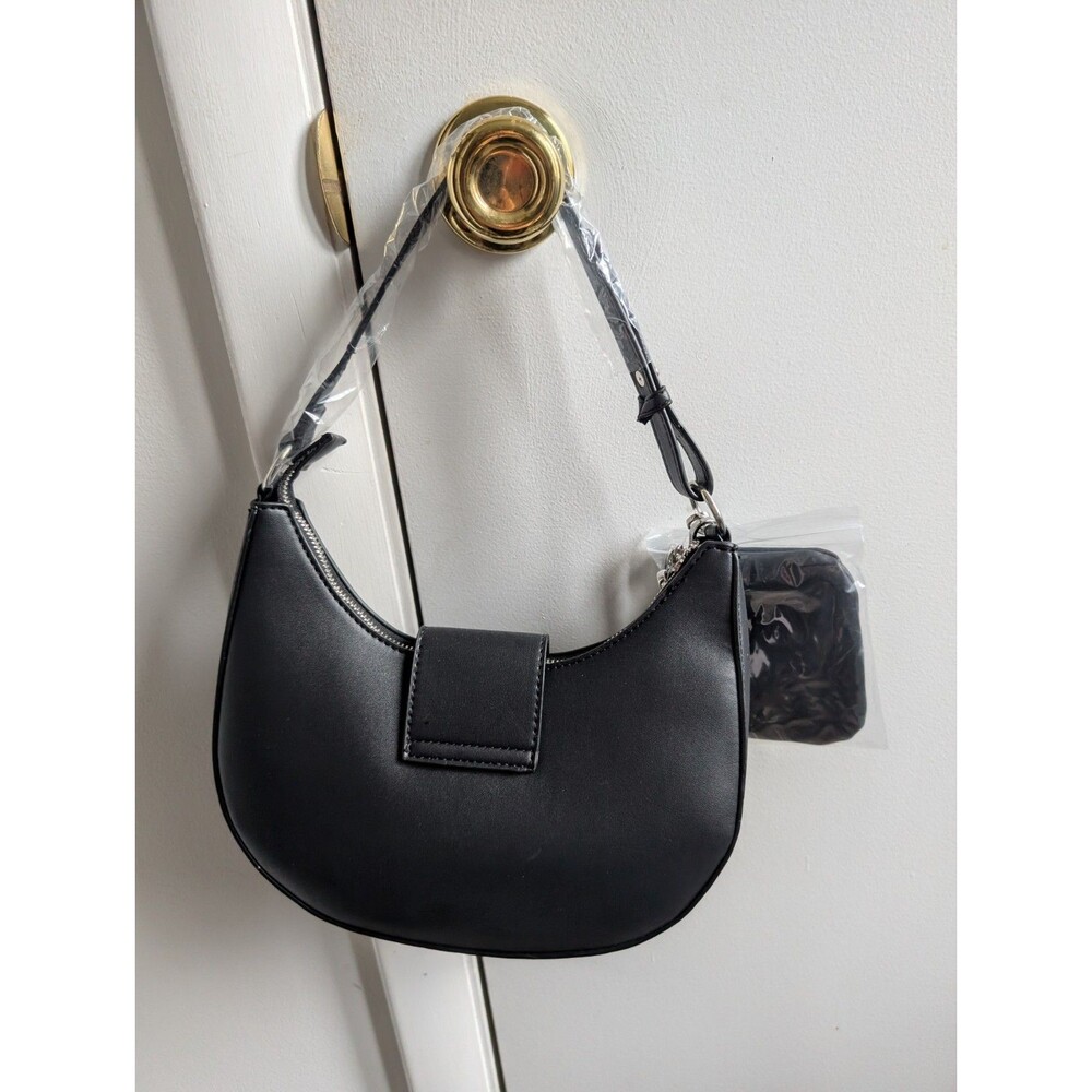 Valentino Orlandi BLACK Crescent Shoulder Bag & Coin Pouch NWT MSRP $240 - Picture 2 of 7
